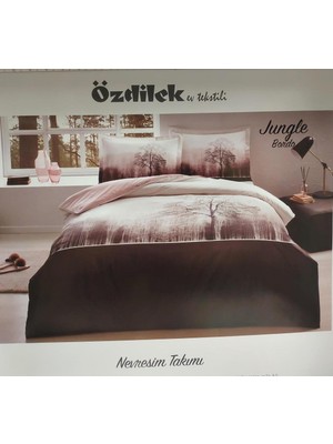 Özdilek Ranforce -Jungle Bordo- Çift Kişilik Nevresim Takımı