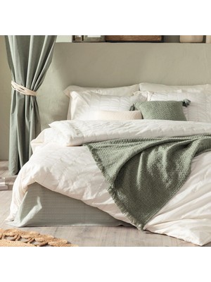 TeknoKapsül ALYA%100 Pamuk King Size Nevresim Seti 230X220 cm Ekru