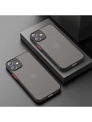 TeknoKapsül & Aksesuar iPhone 11 ile Uyumlu Arka Kısmı Mat Şeffaf Yapıya Sahip Kenarları Silikon Tpu Malzemeden Üretilmiş Renkli Tuşlara Sahip Kamera Korumalı Transparan Kılıf (Siyah)