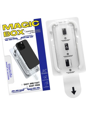 TeknoKapsül iPhone 13/13 Pro / 14 / 16E Ekran Koruyucu Cam | Magıc-Box Tozsuz Hizalama | Tam Kaplama 9h Kırılmaz & Çizilmez