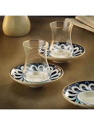 TeknoKapsül Sandro Moreno 1898 Iznik 12 Parça 6 Kişilik Çay Seti 150 ml