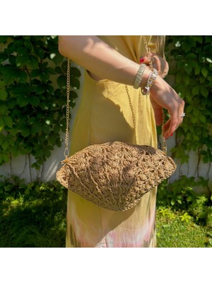Nes Design Deniz Kabuğu Model Hasır Zincirli Çanta