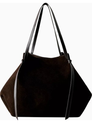 Anthropologie Süet Deri Shopper Kadın Omuz Çantası