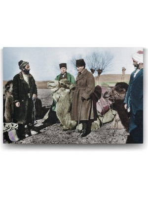 TeknoKapsül Atatürk ve Pehlivan Deve Tablosu - 125X80CM