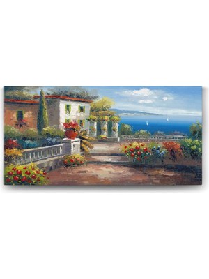 TeknoKapsül Deniz Manzarası ve Ev Tablosu - 160X80CM