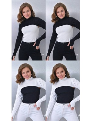 ALDAIYR 4 Adet Parmaklı Tesettür Boyunluk | Yakalı Uzun Kollu Kolluklu Body Bluz Bolero Rahat Tasarım
