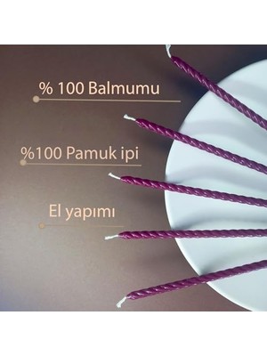 TeknoKapsül Balmumu Mum (10 Adet Bordo) 24CM Burgulu Dilek Mumu Doğal Petek Ince Uzun Parti Nişan Ritüel Parti Kutlama Mumu Beeswax Candle Yogo (Bordo)