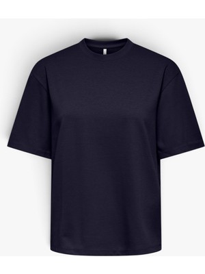 Only Onlsuperıor Ss Oneck Loosetop Jrs Noos Kadın Mavi T-Shirt - 15377604