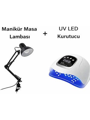 TeknoKapsül Fontenay Manikür Masa Lambası + Uv LED Kurutucu Seti, Beyaz