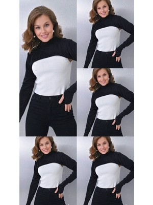 ALDAIYR Parmaklı Tesettür Boyunluk | Yakalı Uzun Kollu Kolluklu Body Bluz Bolero Rahat Tasarım