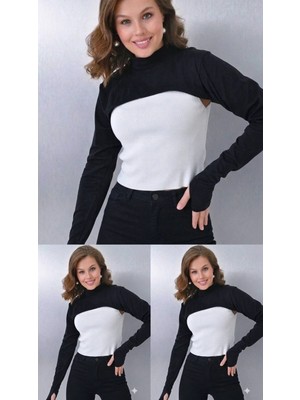 ALDAIYR 3-Adet Parmaklı Tesettür Boyunluk | Yakalı Uzun Kollu Kolluklu Body Bluz Bolero Rahat Tasarım
