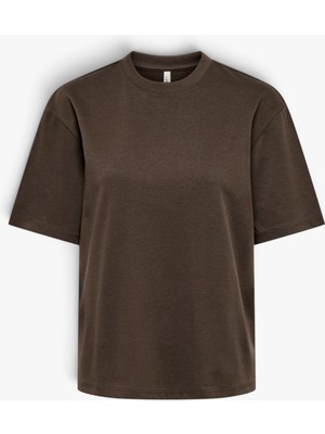 Only Onlsuperıor Ss Oneck Loosetop Jrs Noos Kadın Kahverengi T-Shirt - 15377604