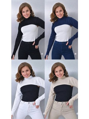 ALDAIYR 4 Adet Parmaklı Tesettür Boyunluk | Yakalı Uzun Kollu Kolluklu Body Bluz Bolero Rahat Tasarım