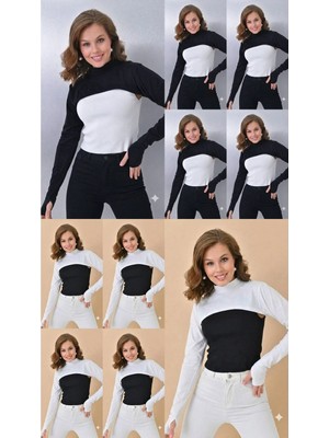 ALDAIYR 10 Adet Parmaklı Tesettür Boyunluk | Yakalı Uzun Kollu Kolluklu Body Bluz Bolero Rahat Tasarım