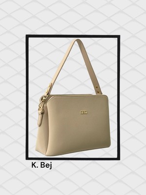 V'SHINE Model 3052 - Üç Bölmeli Omuz Çantası - Bej