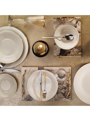 TeknoKapsül Aryıldız Alisa Gold 6 Kişilik 24 Parça Yemek Takımı