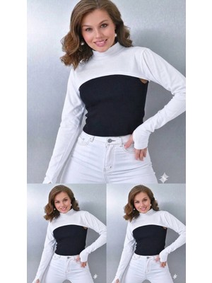 ALDAIYR 3-Adet Parmaklı Tesettür Boyunluk | Yakalı Uzun Kollu Kolluklu Body Bluz Bolero Rahat Tasarım