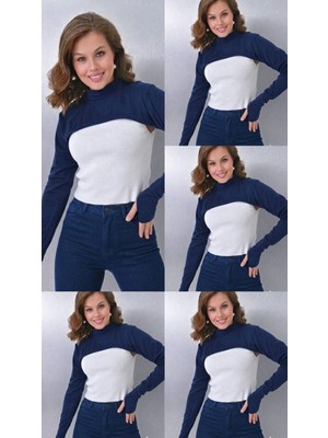 ALDAIYR 5 ADET Parmaklı Tesettür Boyunluk | Yakalı Uzun Kollu Kolluklu Body Bluz Bolero Rahat Tasarım