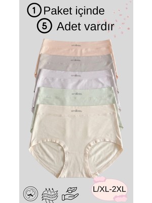 Unreal Un Real Kadın 5’li Paket Yüksek Bel Pamuklu Külot Seti Rahat Günlük Pamuk Külot