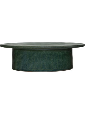 TeknoKapsül Creative Co-Op Seramik Kaide, Mat Yeşil Reaktif Sır Dekoratif Vurgular, 30,48 cm U x 30,48 cm G x 10,16 cm Y