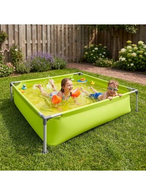 TeknoKapsül Kids Frame Pool Yeşil Çerçeveli Çocuk Havuzu 122 cm x 122 cm x 33 cm 17256