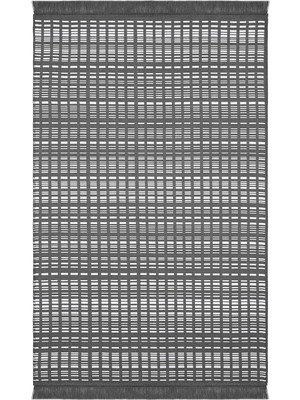 TeknoKapsül Cool Halı Lovely Koyu Gri Kilim Halı Çift Taraflı Makinede Yıkanabilir Mutfak Balkon Banyo Kilimi
