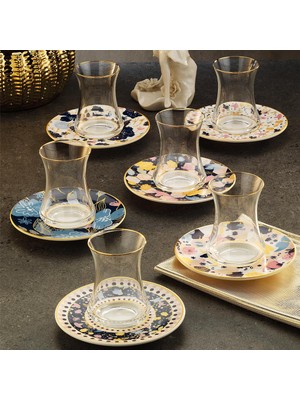 TeknoKapsül Sandro Moreno 1453 Potpuri Gold 12 Parça Altı Kişilik Çay Seti 110 ml