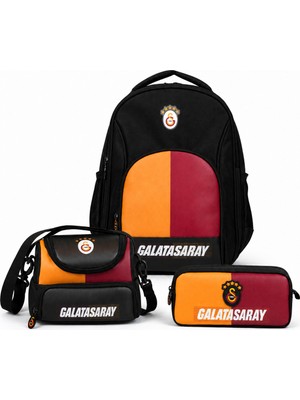 Galatasaray Lisanslı 3’lü Okul Çantası Seti – Okul Çantası + Beslenme Çantası + Kalem Çantası Sarı Kırmızı