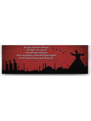 TeknoKapsül Panoramik Mevlana Sözleri Tablosu - 180X60CM