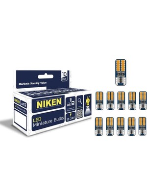 TeknoKapsül Niken LED Ampul T10 Canbus Park Ledi 24 Ledli Turuncu 12V-24V 10'lu Paket