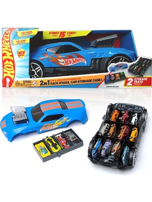 TeknoKapsül Hot Wheels Race N' Haul 2'si 1 Arada Oyuncak Çantası, Saklama ve Transporter