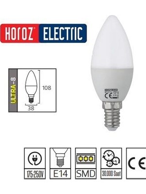 Horoz Ultra-8 8 Watt LED Ampul E14 Duy Beyaz
