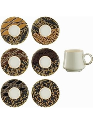TeknoKapsül Sandro Moreno 1453 Kariye Double Yüzük Gold 12 Parça Altı Kişilik Kahve Fincan Takımı 120 ml