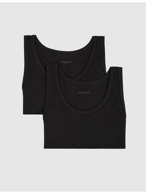 Pierre Cardin Siyah Pamuk Karışımlı 2'li Atlet Set 50332545 001