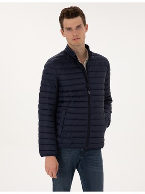 Pierre Cardin Erkek Lacivert Kapitone Basic Mont 50313921-VR033 Klasik Yaka Günlük Stil