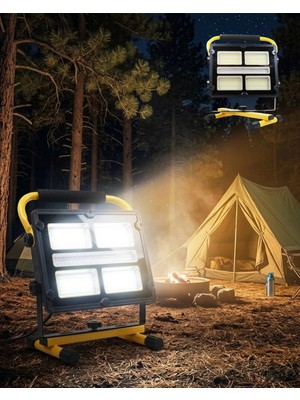 TeknoKapsül Solar ve USB Şarjlı Güçlü LED Çalışma Lambası Ayarlanabilir Açılı Kamp Feneri