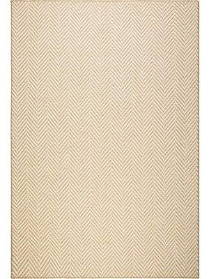 TeknoKapsül Ocean Home Textile Ekru Renk Balıksırtı Jüt Halı Kilim 120 x 180 cm