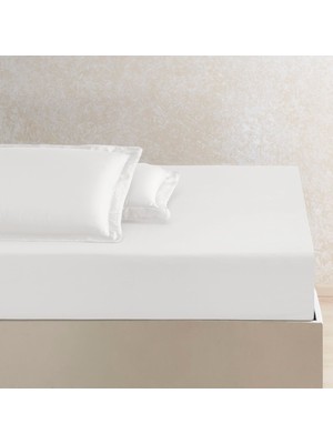 TeknoKapsül Linens x Tencel™ Lyocell Çift Kişilik Çarşaf Beyaz