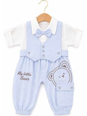 Kardeşler Bebe %100 Pamuk Müslin Erkek Bebek Tulum Takımı
