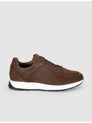 Cabani Erkek Kahverengi Hakiki Süet Deri Sneaker Ayakkabı