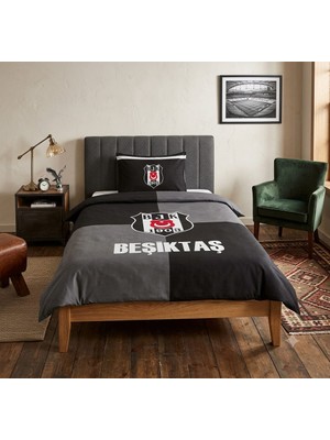 Taç Lisanslı Beşiktaş Efsane ( 120 x 200 cm Lastikli Çarşaflı ) Tek Kişilik Nevresim Takımı