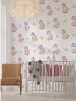 S Digital Sevimli Fil Temalı Duvar Sticker Seti - Bebek ve Çocuk Odası Için 120X140 cm Dekoratif Çıkartma - Kendinden Yapışkanlı Mat Pvc Folyo