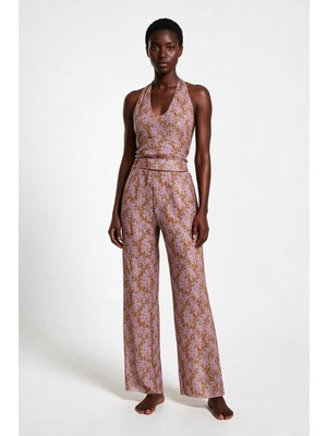 Aquella Desenli Tül Crop Top-Pantolon Takım
