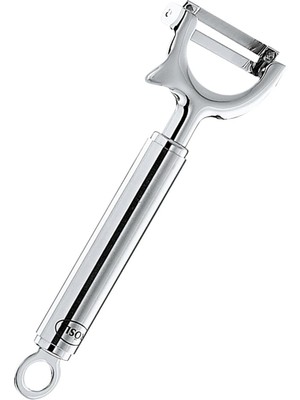 TeknoKapsül Rösle Soyma Bıçağı Çarpraz 12735 - Paslanmaz Çelik 19 Cm, Bıçak Uzunluğu 3.2 Cm, Şekli Nedeniyle Fazla Güç Kullanmadan Salatalık, Havuç, Kabak Soymak Için Ideal