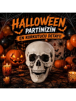 Bkmc Halloween Kafatası Dekoru – Gerçekçi Kuru Kafa Süsü, Cadılar Bayramı Masa ve Parti Dekorasyonu Fotoğraf Alanı Dekorasyonu