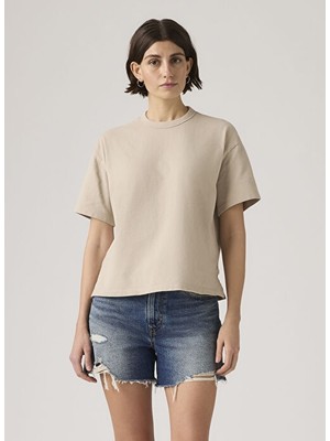 Levi's Vıntage Ss Tee Tr Garment Dye Kadın Açık Kahverengi Bisiklet Yaka T-Shirt 008C3-0001