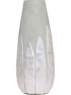 Yargıcı Sedef Detaylı Terakota VAZO(17X39 Cm)