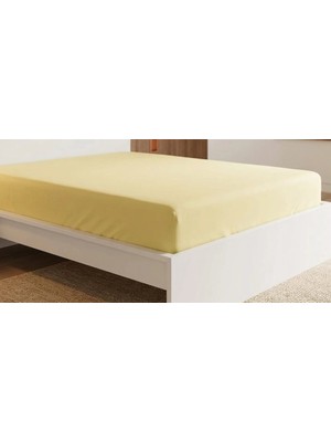 Biçomi Newsheet %100 Pamuklu Çift Kişilik Penye Lastikli Çarşaf (180X200 Cm) – Kaymayan & Nefes Alan Konfor Serisi (Sarı)