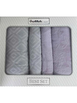 Özdilek Pastoral Best Set (Hamam Takımı) Lila-Gri