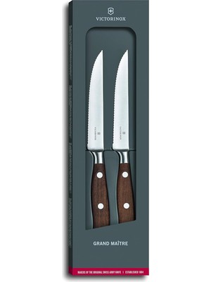 TeknoKapsül Victorinox 2 7.7240.2W Büyük Maitre Tırtıklı Steak Bıçak Seti Siyah Seti